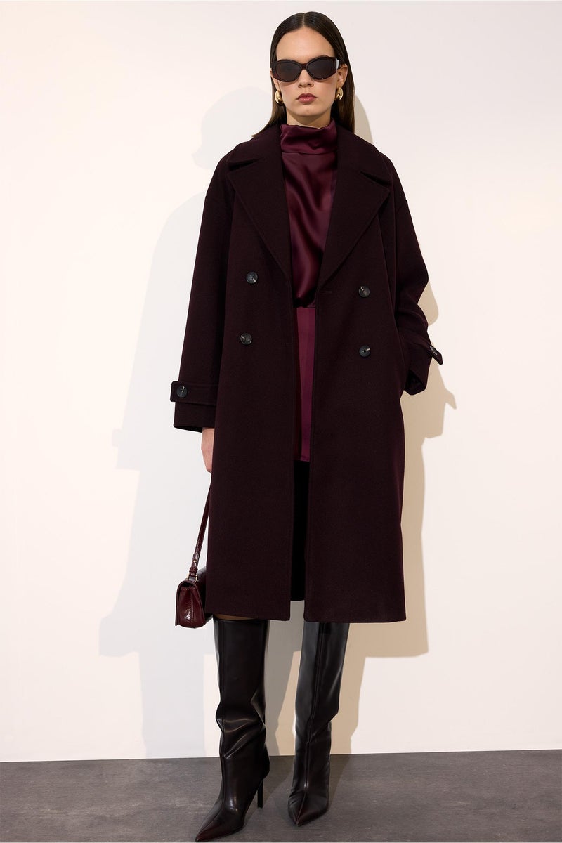 DeFacto Red Woman Regular Fit Cachet Long Coat Casual - Image 1